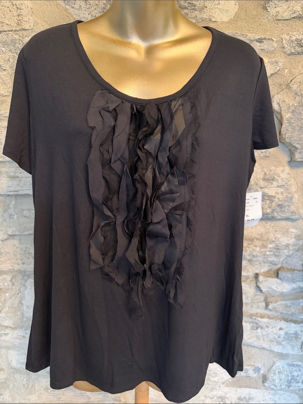 Ruffle Front Short Sleeve Top